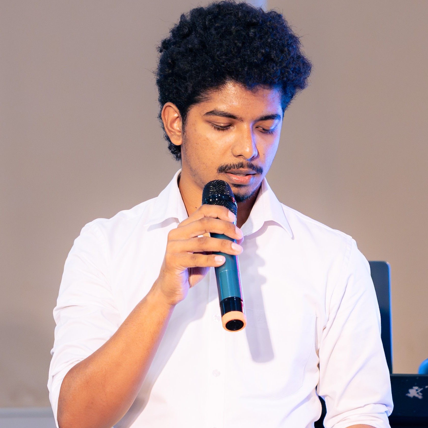 Pathum Madhusanka at a conference